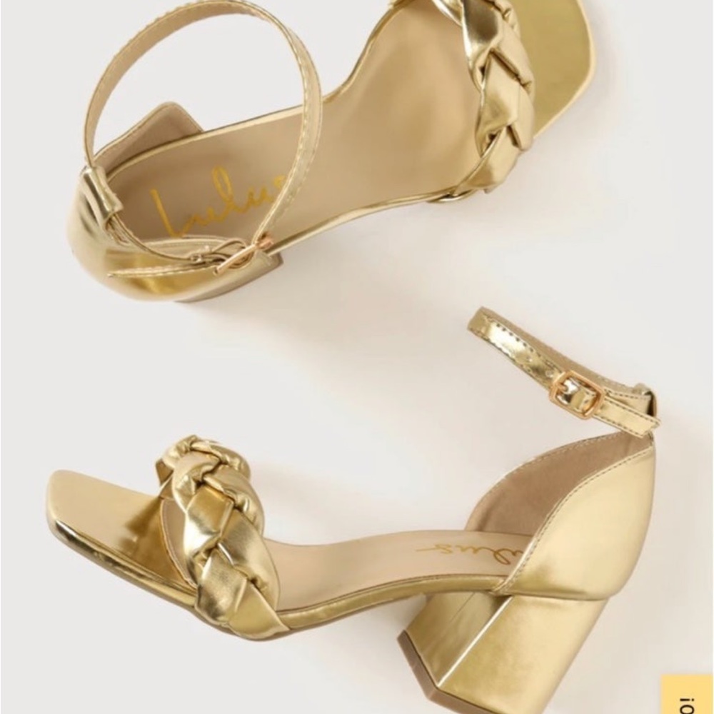 Lulus gold strappy heels!